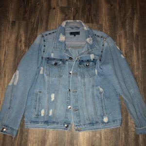oversized distressed denim jacket!